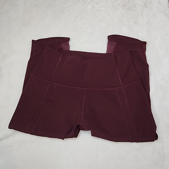 Lululemon athketica Train Times Crop 17" Leggings Burgundy - Picture 2 of 9